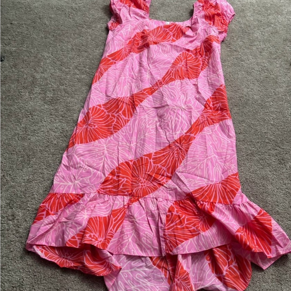 Pink and Red Patterned Dress